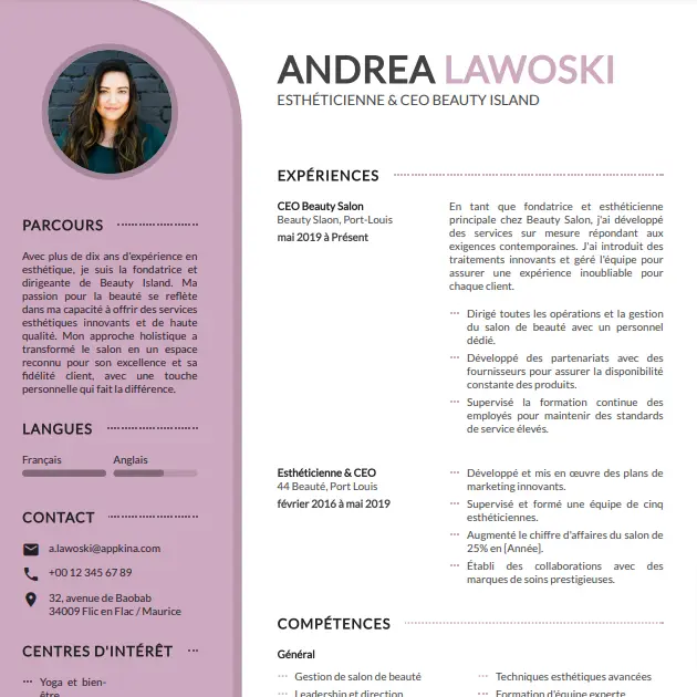 Andrea Lawosky - Esthéticienne & Ceo Beauty Island